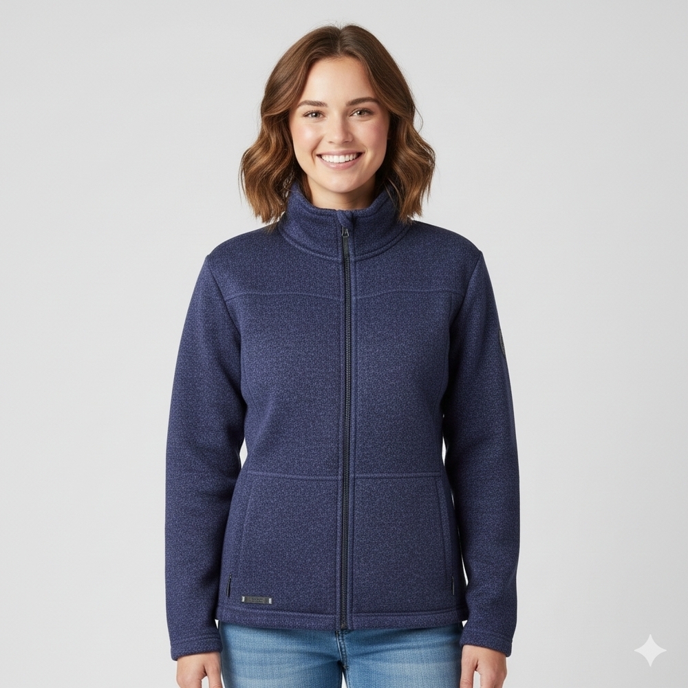 Women's Navy McKinley Warm Fleece Blue Full-Zip Sweatshirt/ Jacket